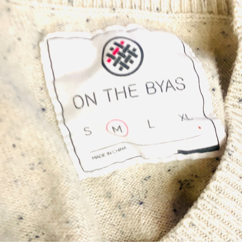On the Byas Scoop Neck Oatmeal Southwestern Thunderbird Fair Isle Sweater - Picture 10 of 10